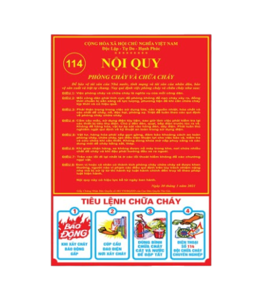 Bảng nội quy kết hợp tiêu lệnh 30x50cm mica